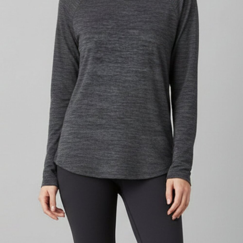 Muk Luks Women's Butterknit Dark Heather Gray Long Sleeve Lounge Top